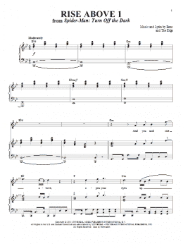 page one of Rise Above 1 (Piano & Vocal)