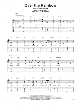 page one of Over The Rainbow (Easy Guitar Tab)
