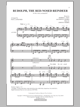 page one of Rudolph The Red-Nosed Reindeer (SSA Choir)
