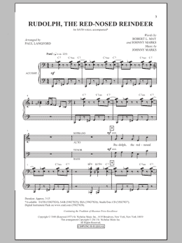 page one of Rudolph The Red-Nosed Reindeer (SATB Choir)