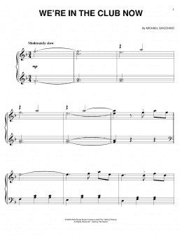 page one of We're In The Club Now (Easy Piano)