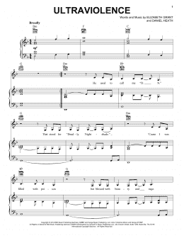 page one of Ultraviolence (Piano, Vocal & Guitar Chords (Right-Hand Melody))