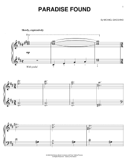 page one of Paradise Found (Easy Piano)