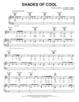 page one of Shades Of Cool (Piano, Vocal & Guitar Chords (Right-Hand Melody))