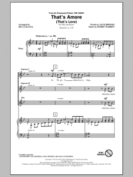 page one of That's Amoré (That's Love) (arr. Jill Gallina) (SSA Choir)