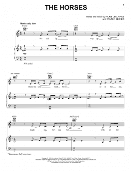 page one of The Horses (Piano, Vocal & Guitar Chords (Right-Hand Melody))