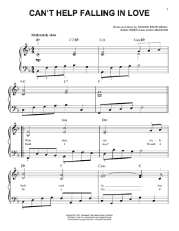 page one of Can't Help Falling In Love (Easy Piano)