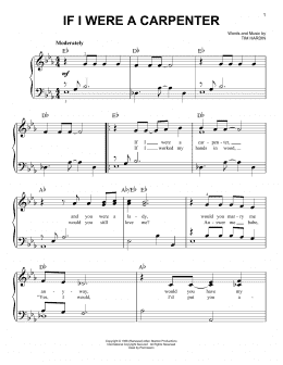page one of If I Were A Carpenter (Easy Piano)
