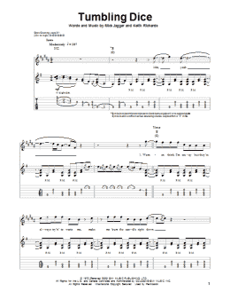 page one of Tumbling Dice (Guitar Tab (Single Guitar))