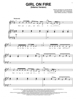 page one of Girl On Fire (Inferno Version) (Piano & Vocal)