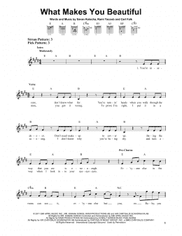 page one of What Makes You Beautiful (Easy Guitar)