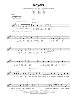 page one of Royals (Easy Guitar)