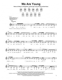 page one of We Are Young (Easy Guitar)