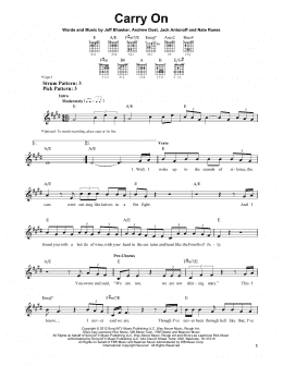 page one of Carry On (Easy Guitar)