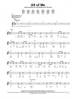 page one of All Of Me (Easy Guitar)