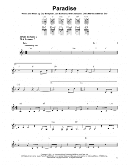 page one of Paradise (Easy Guitar)