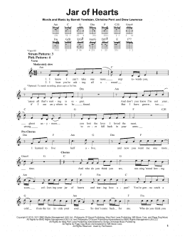 page one of Jar Of Hearts (Easy Guitar)