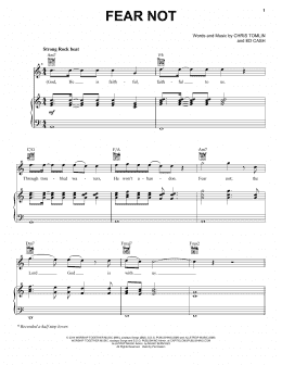 page one of Fear Not (Piano, Vocal & Guitar Chords (Right-Hand Melody))