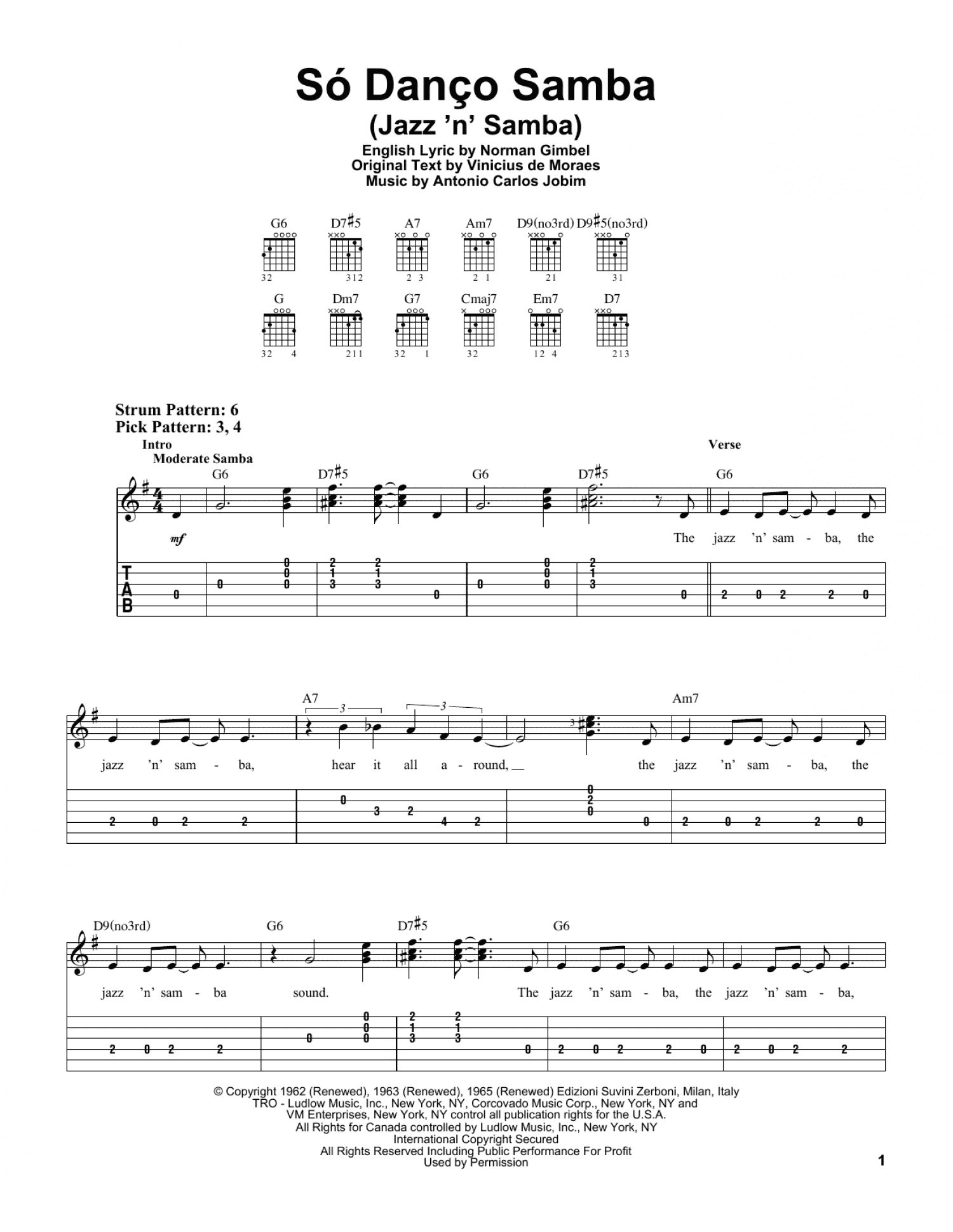 Jazz 'N' Samba (Easy Guitar Tab)