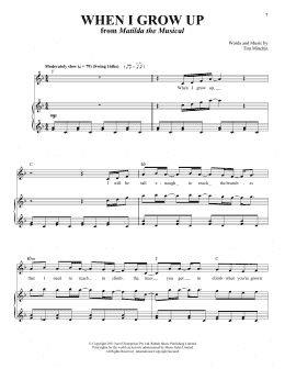 page one of When I Grow Up (Piano & Vocal)