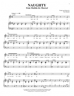 page one of Naughty (Piano & Vocal)