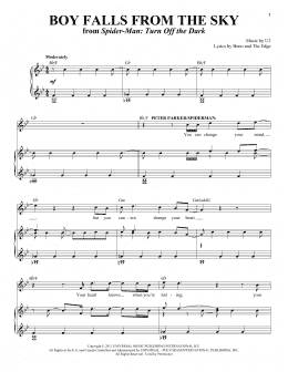 page one of Boy Falls From The Sky (Piano & Vocal)