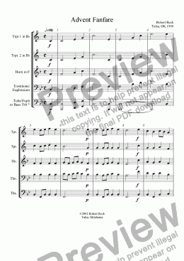 page one of Advent Fanfare (Brass quartet, quintet, or choir