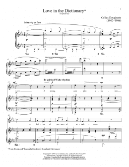 page one of Love In The Dictionary (Piano & Vocal)