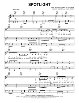 page one of Spotlight (Piano, Vocal & Guitar Chords (Right-Hand Melody))