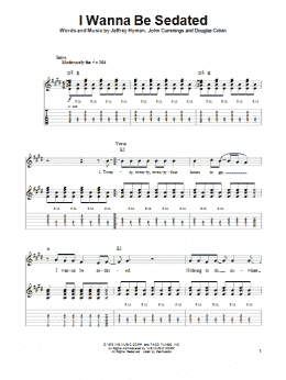 page one of I Wanna Be Sedated (Guitar Tab (Single Guitar))