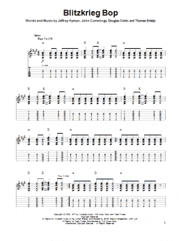 page one of Blitzkrieg Bop (Guitar Tab (Single Guitar))