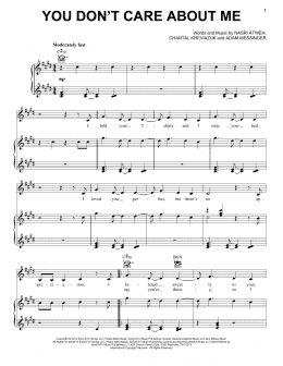 page one of You Don't Care About Me (Piano, Vocal & Guitar Chords (Right-Hand Melody))