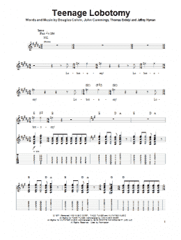 page one of Teenage Lobotomy (Guitar Tab (Single Guitar))