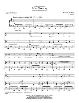 page one of Blue Monday (Piano & Vocal)
