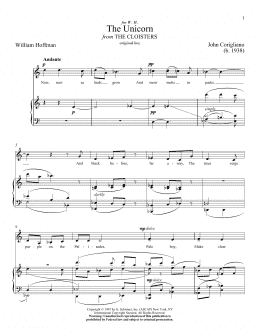 page one of The Unicorn (Piano & Vocal)