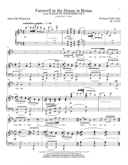 page one of Farewell To The House In Bonac (Piano & Vocal)