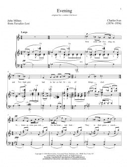 page one of Evening (Piano & Vocal)