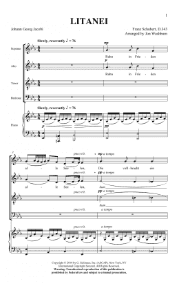 page one of Litanei (SATB Choir)