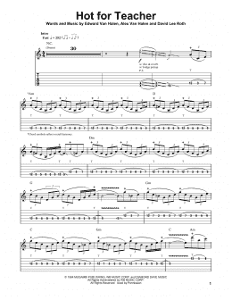 page one of Hot For Teacher (Guitar Tab (Single Guitar))