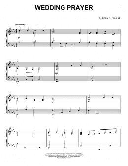 page one of Wedding Prayer (Piano Solo)