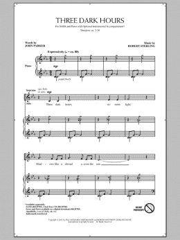 page one of Three Dark Hours (SATB Choir)