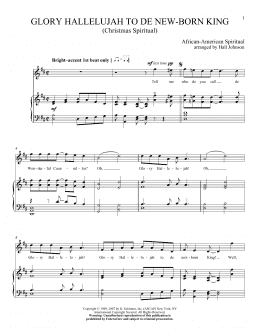 page one of Glory Hallelujah To De New-born King (Piano & Vocal)