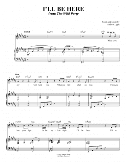 page one of I'll Be Here (Piano & Vocal)