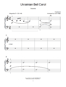 page one of Ukrainian Bell Carol (Piano Duet)