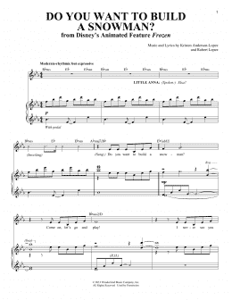 page one of Do You Want To Build A Snowman? (from Frozen) (Piano & Vocal)