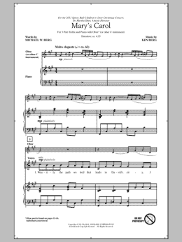 page one of Mary's Carol (3-Part Treble Choir)