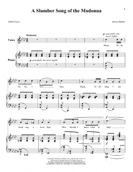 page one of A Slumber Song Of The Madonna (Piano & Vocal)