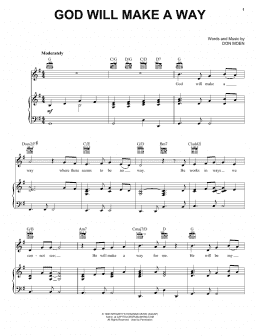 page one of God Will Make A Way (Piano, Vocal & Guitar Chords (Right-Hand Melody))