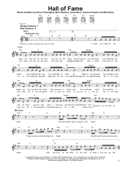 page one of Hall Of Fame (Easy Guitar)