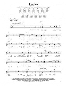 page one of Lucky (Easy Guitar)